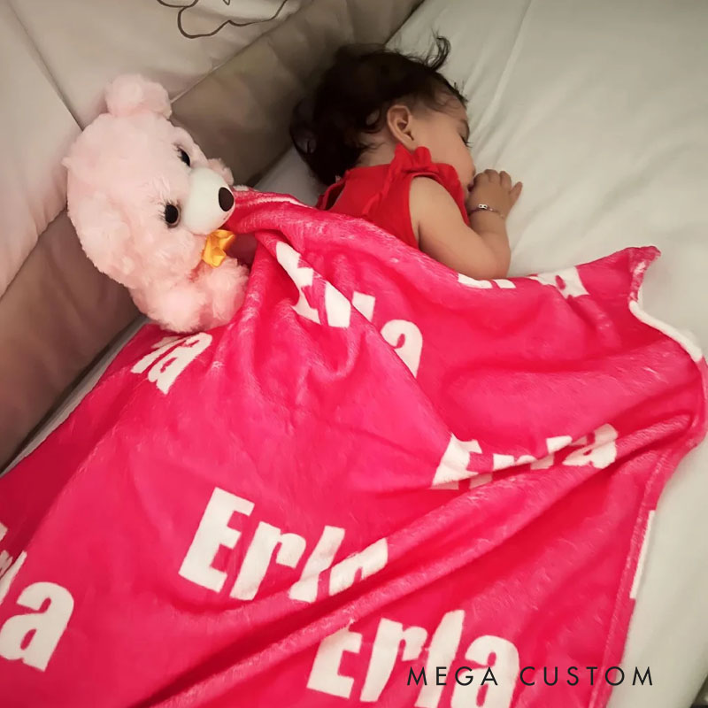 Personalized High Quality Super Soft Name Family Blanket Birthday Christmas Gift for Kid Family