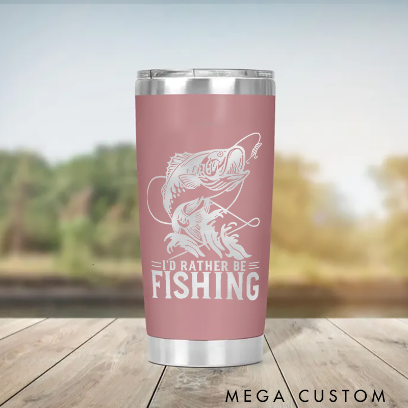 Personalized Fishing Tumbler Engraved Stainless Steel Tumbler Fishing Gifts for Men Fishing Gift for Husband and Dad Fishing Gift Idea