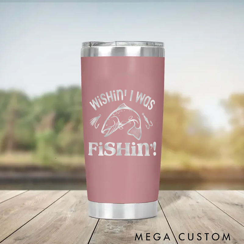 Personalized Fishing Tumbler Stainless Steel Insulated Cup for Fishing Lovers Keeps Drinks Hot or Cold Durable and Perfect for Outdoor Use