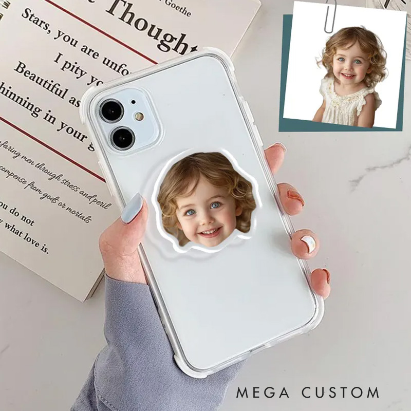 Personalized Adorable Faces Phone Grip with Custom Baby and Child Photos for Unique Style Magnetic Phone Grip