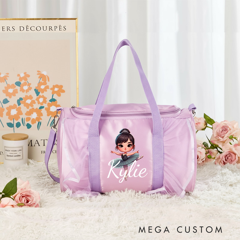 Personalized Cartoon Swan Lake Dance Bag for Girls Name Duffle Bag Pink Ballet Dance Bag Gymnastic Cheer Girls Christmas Gifts Back To School Gifts