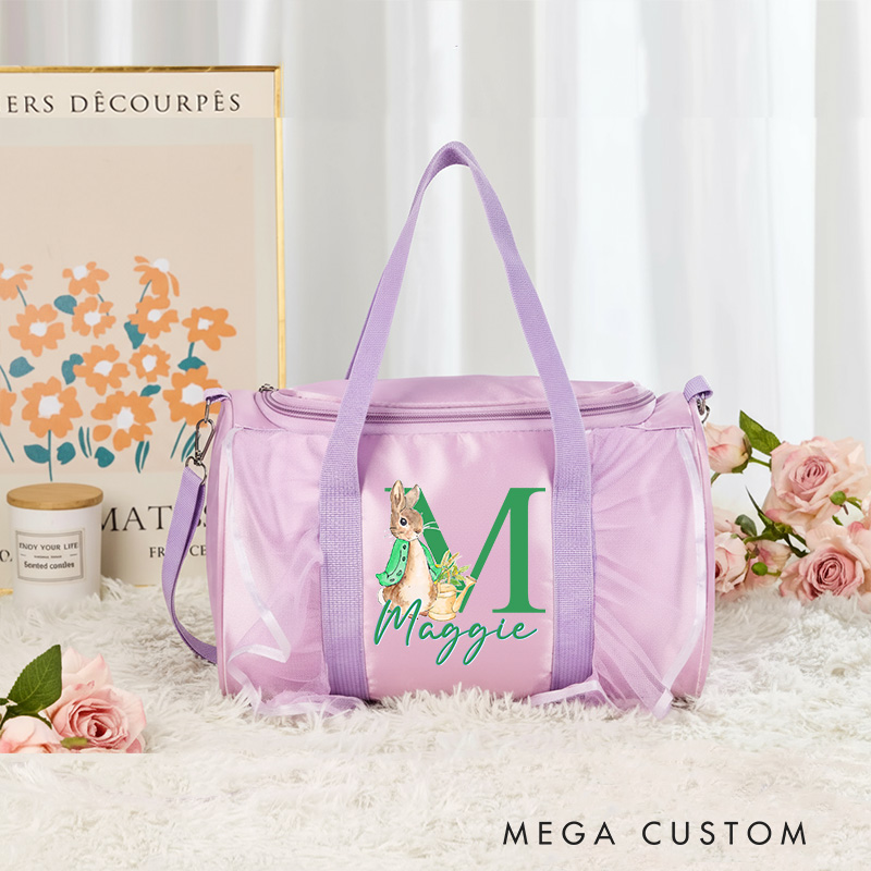 Personalized Cartoon Bunny Dance Bag for Girls Cute Backpack Pink Ballet Dance Bag Gymnastic Cheer Girls Christmas Gifts Back To School Gifts