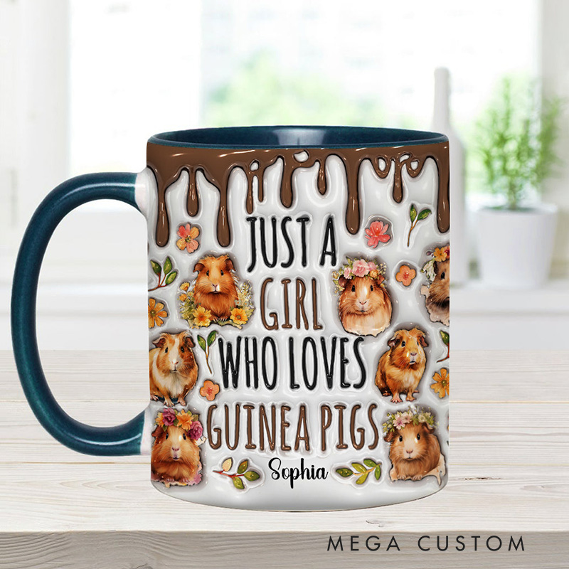 Personalized Accent Mug Just A Girl Who Loves Guinea Pigs