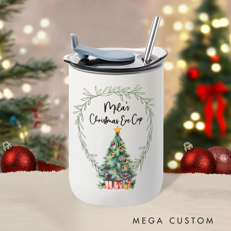 Personalized Christmas Tumbler with Custom Name and Festive Tree Design Perfect for Holiday Beverages and Celebrations Insulated Tumbler
