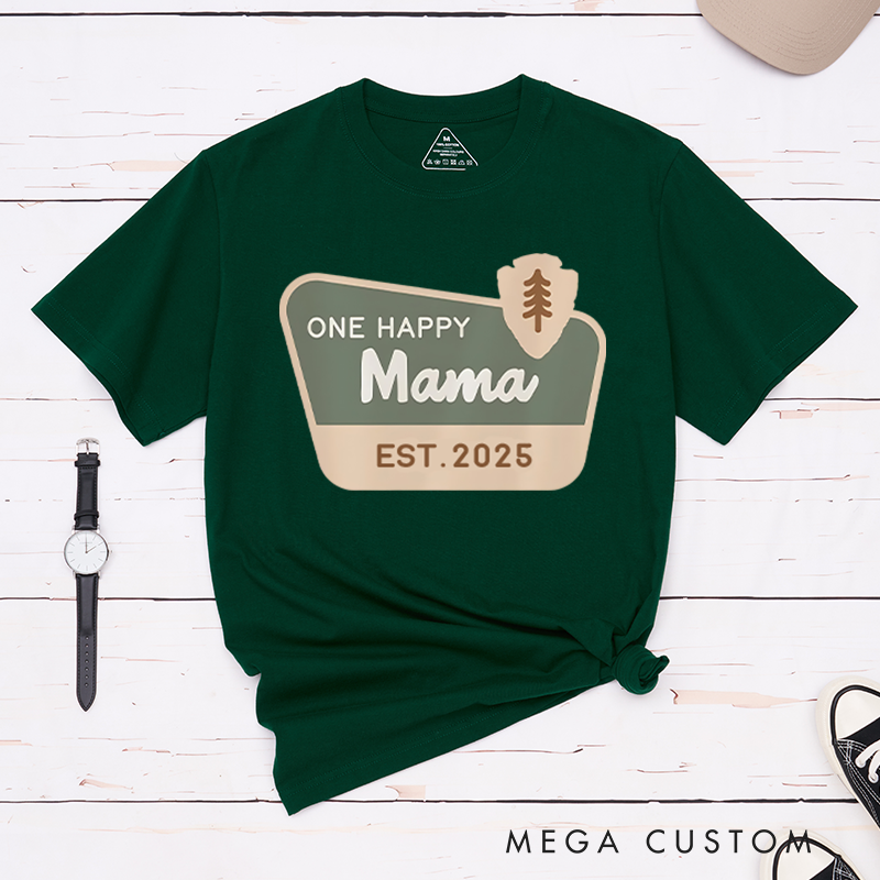 Personalized One Happy Camper Shirt Camp Mommy T-Shirt for Camping Hiking Lovers