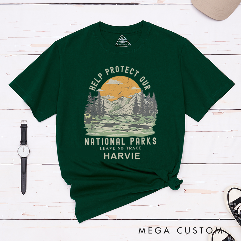 Personalized Protect Our Parks T-Shirt Mountain Hiking Nature Lover Shirt Gift for Outdoor