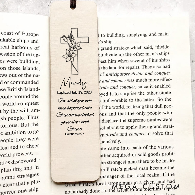 Personalized Wood Scripture Floral Inspiration Bookmark Bible Verse with Name for Best Friend Christian Gift for Birthday Unique Gifts for Religious Christmas Gift Idea