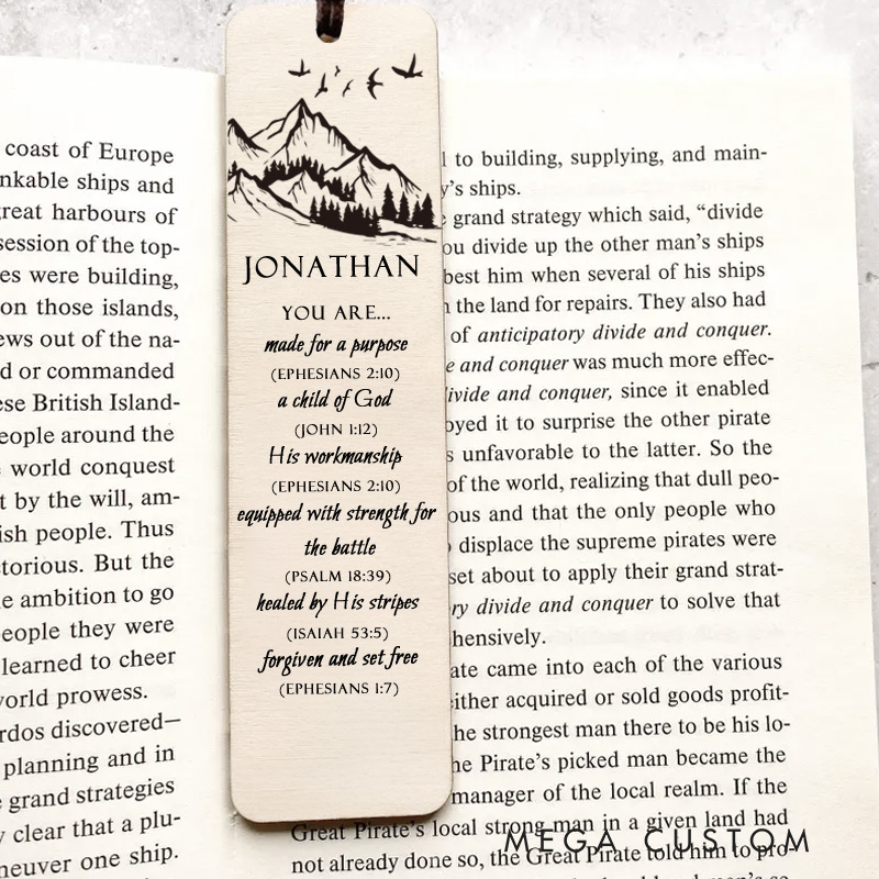 Personalized Wood Bible Verse Bookmark with Name for Best Friend Christian Gift for Birthday Unique Gifts for Religious Christmas Gift 
