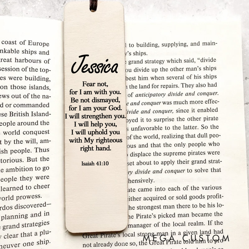 Personalized Wood Isaiah 41:10 Christian Bookmark Christian Gift for Birthday Unique Gifts for Female Unique Gifts for Women Bible Verse Art