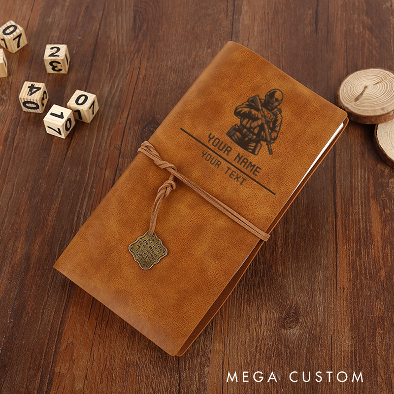 Personalized Retro Police Leather Journal for Police Officers Appreciation Pocket Notebook Engraved Notebook Gift