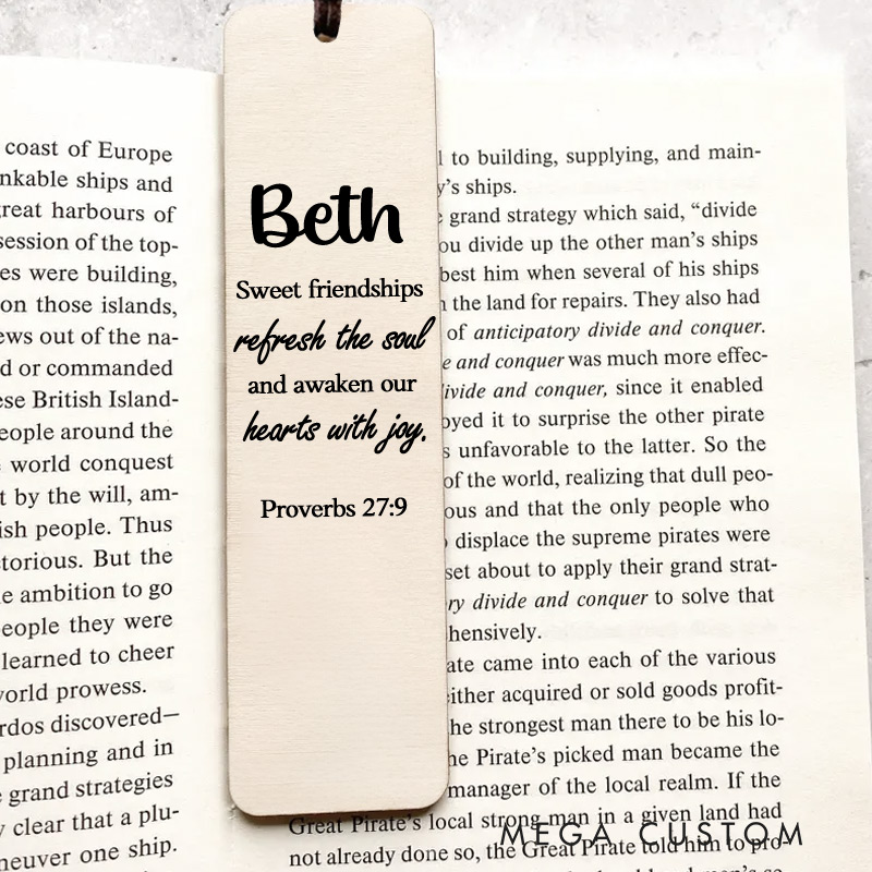 Personalized Wood Proverbs 27 Bookmark with Name for Best Friend Christian Gift for Birthday Unique Gifts for Christian Bible Study Church Holiday Gift