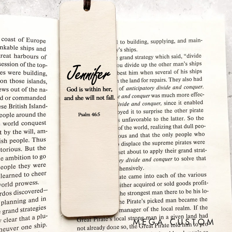 Personalized Wood Psalm 46:5 Christian Bookmark Christian Gift for Birthday Unique Gifts for Female Unique Gifts for Women Bible Verse Art