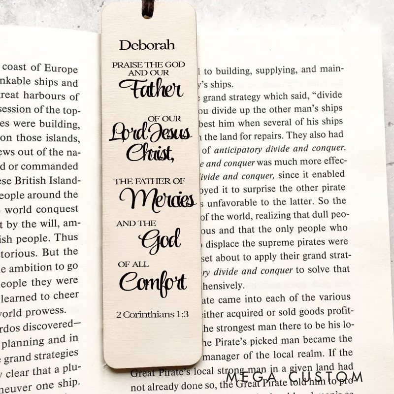 Personalized Wood Christian Bible Verse Bookmark Engraved with Scripture and Custom Name for Best Friend Christian Gift for Birthday Unique Gifts for Religious