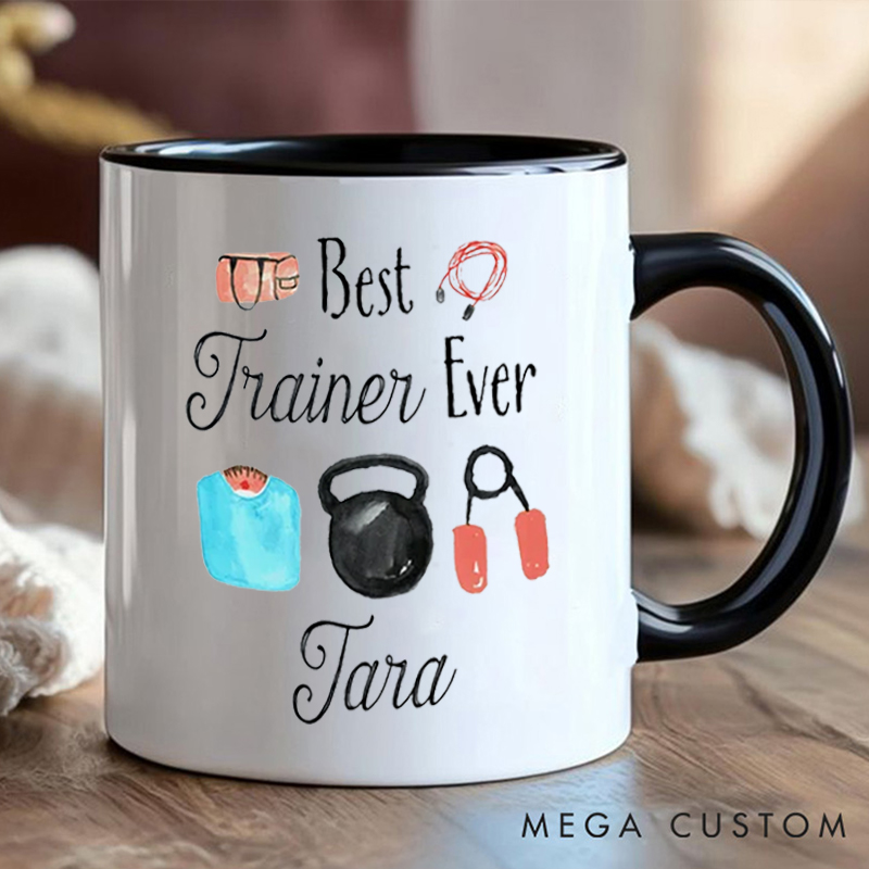 Personalized Personal Trainer Mug with Fitness Coach Mug Gift Motivational Coffee Cup for Fitness Enthusiasts Bodybuilders and Gym Lovers