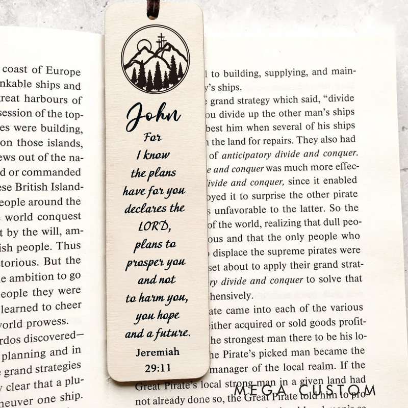 Personalized Wood Jeremiah 29:11 Bookmark Engraved with Scripture Christmas Gift Faith Gift Bible Quote Bookmark Unique Gifts for Religious