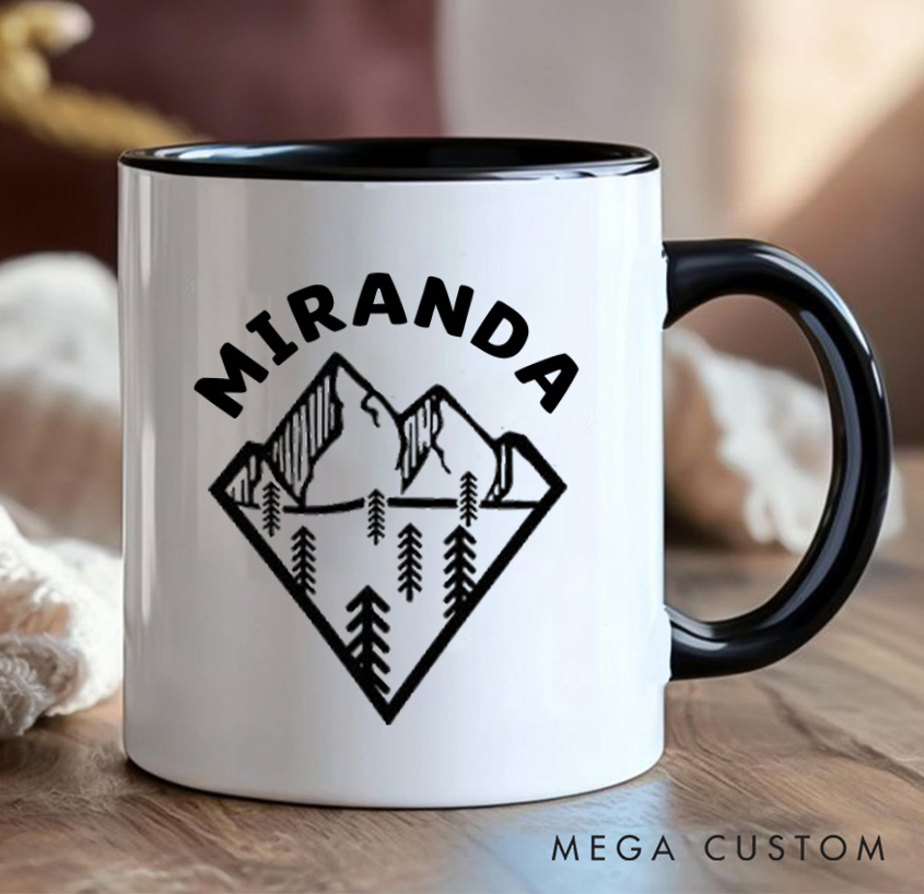 Personalized Peaks and Pines Adventure Mug Mountain Camping Hiking Mug Gift for Outdoors Nature Lovers