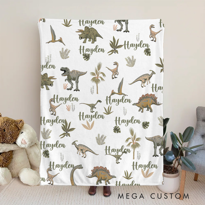 Personalized Animal Names Pattern Baby Blanket Featuring Adorable Animals With Educational Names Baby Blanket  