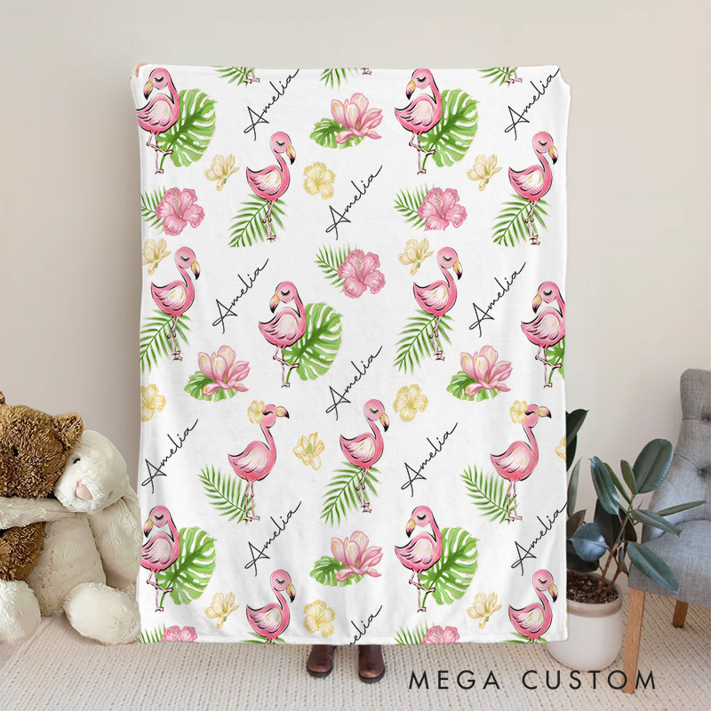 Personalized Floral Garden Pattern Baby Blanket Highlighting A Lovely Floral Garden Design For Charm Baby Blanket  