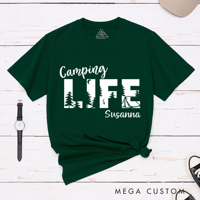 Personalized Camping Life T-Shirt Nature and Camping Mountain Shirt Travel Adventurers Lovers Gift