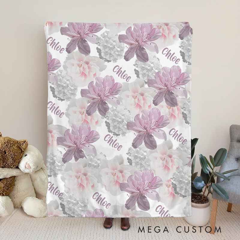 Personalized Butterfly Pattern Baby Blanket Featuring Delicate Butterfly Illustrations And Soft Colors Baby Blanket  