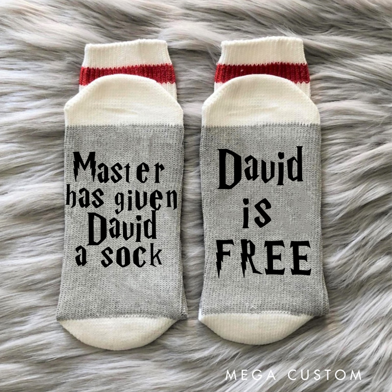 Personalized Someone is Free Funny Magic Movie Name Socks Magic Movie and Book Socks for Film Lovers Book Worms Christmas Gift
