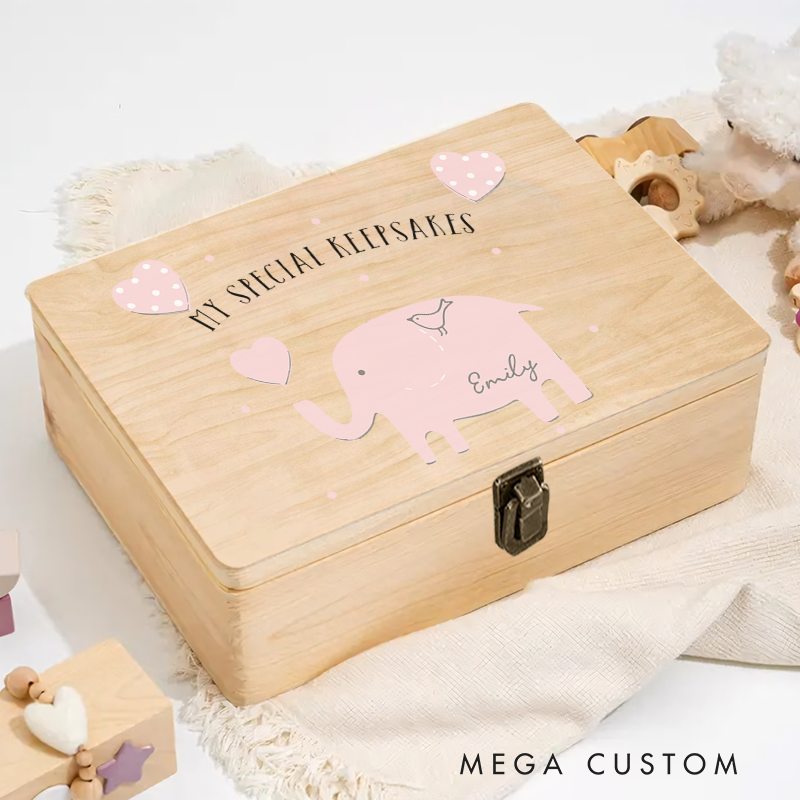 Personalised Baby wooden Memories Keepsake Box Baby Shower Gift Birthday Gift for Baby