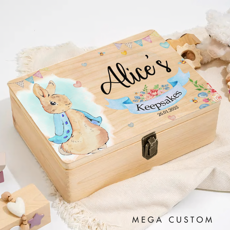 Personalised Wooden Keepsake Box Boy Baby Shower Gift Birthday Gift for Baby