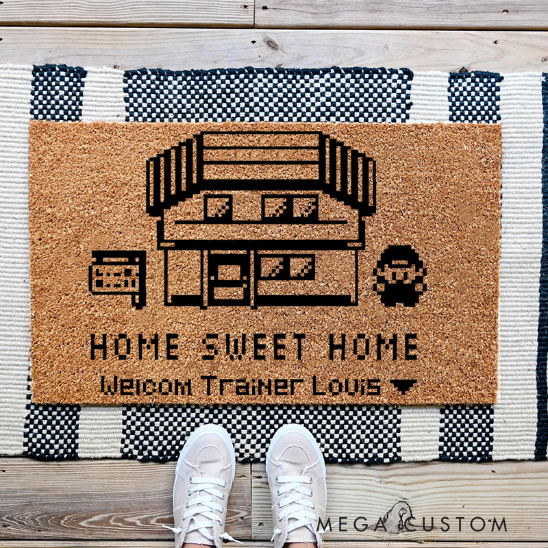 Personalized Home Sweet Home Anime Doormat Video Game Door Mat Welcome Mat for Gamers Anime Lovers 90s Japanese Style Housewarming Gifts