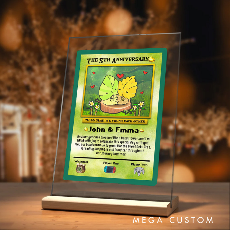 Personalized Korok Anniversary Card Video Game Couple Gifts Geek Gaming Nerd Game Card Anniversary Gifts