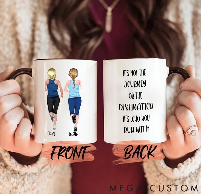 Personalized Running Buddy Coffee Cup Mug with Inspirational Quote for Fitness Enthusiasts Bodybuilders and Gym Lovers