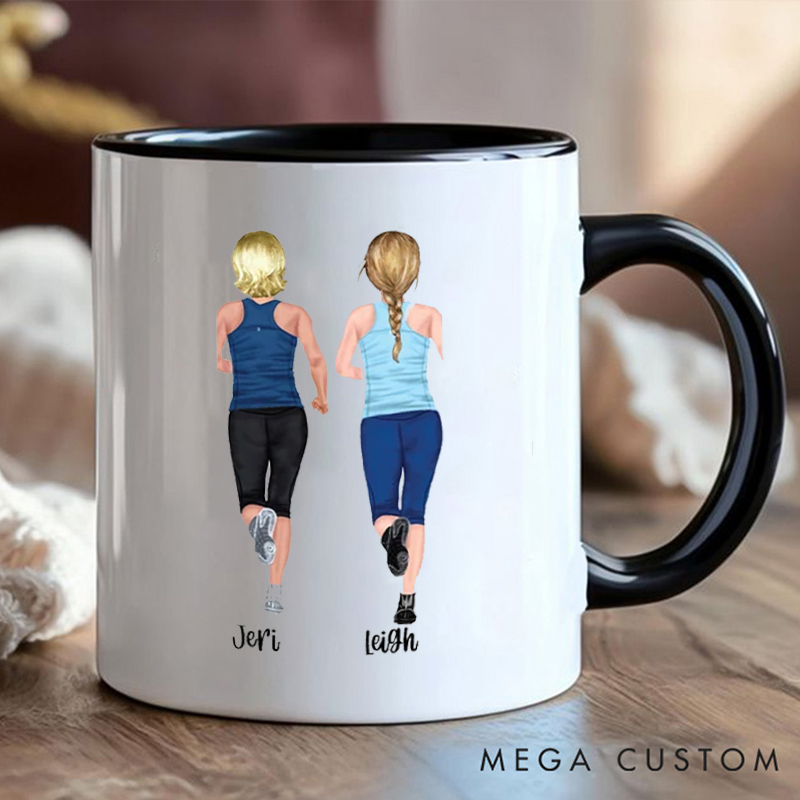 Personalized Running Buddy Coffee Cup Mug with Inspirational Quote for Fitness Enthusiasts Bodybuilders and Gym Lovers