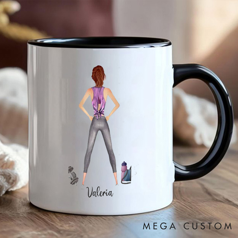 Personalized Fitness Coffee Cup Mug with Just a Girl with Goals for Fitness Enthusiasts Bodybuilders and Gym Lovers