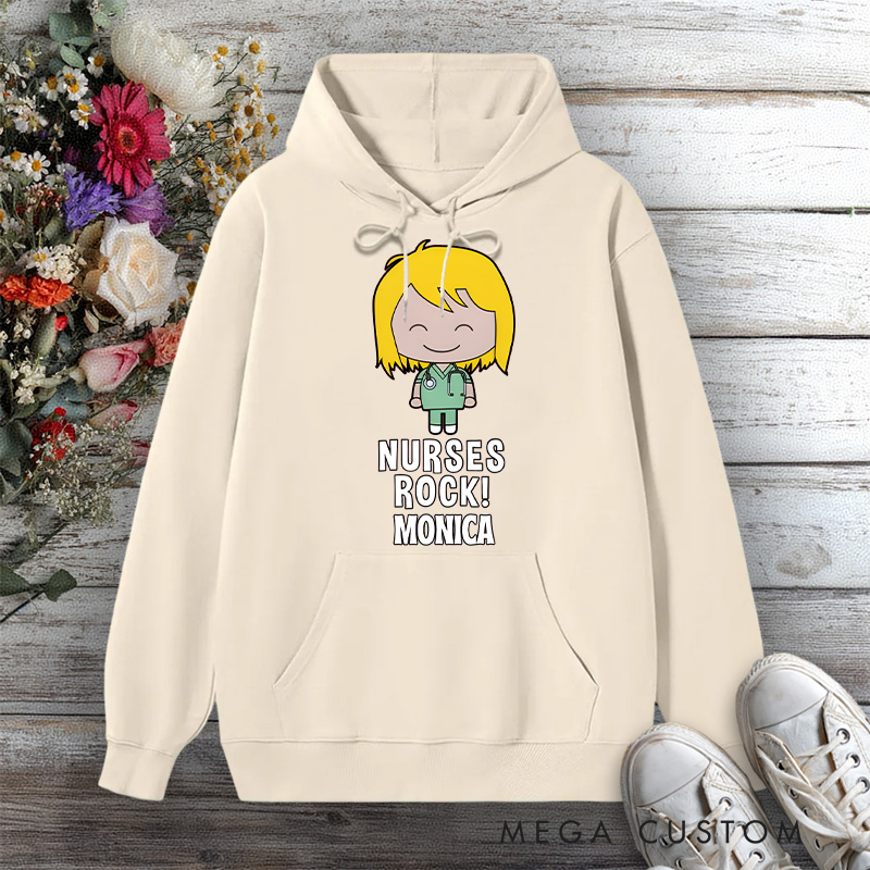 Personalized Hoodies for Nurse Nurses Rock Design Hoodies International Nurse Day Gift
