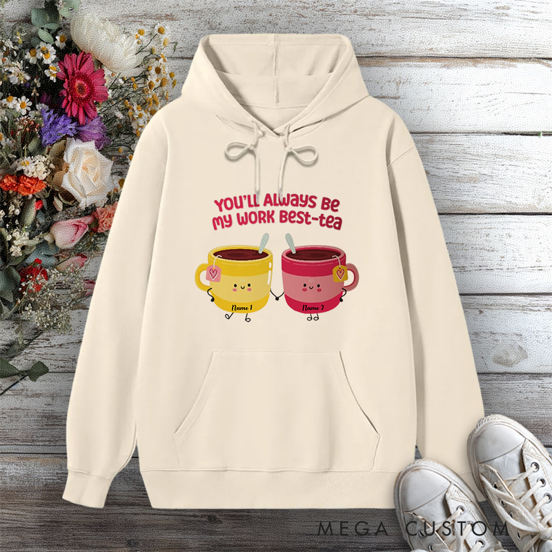 Personalized Hoodie Cartoon Work Best Tea Cute Teacup Design Gift for Office Worker