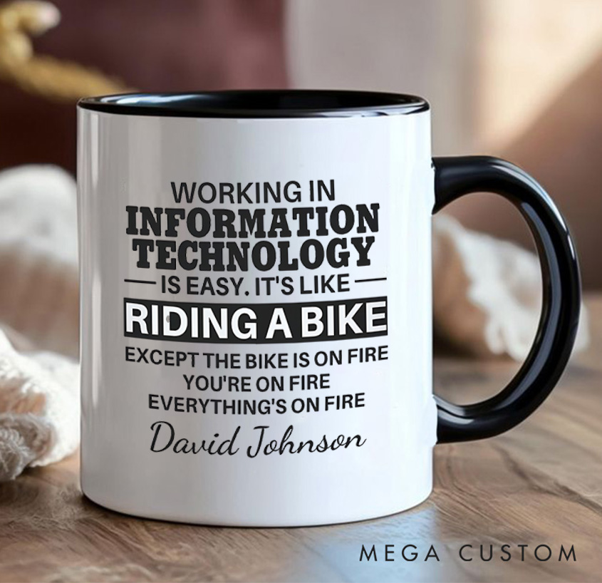 Personalized Everything's On Fire Mug Programmer Technology Enthusiasts Mug Gift for IT Geek Nerd Lovers