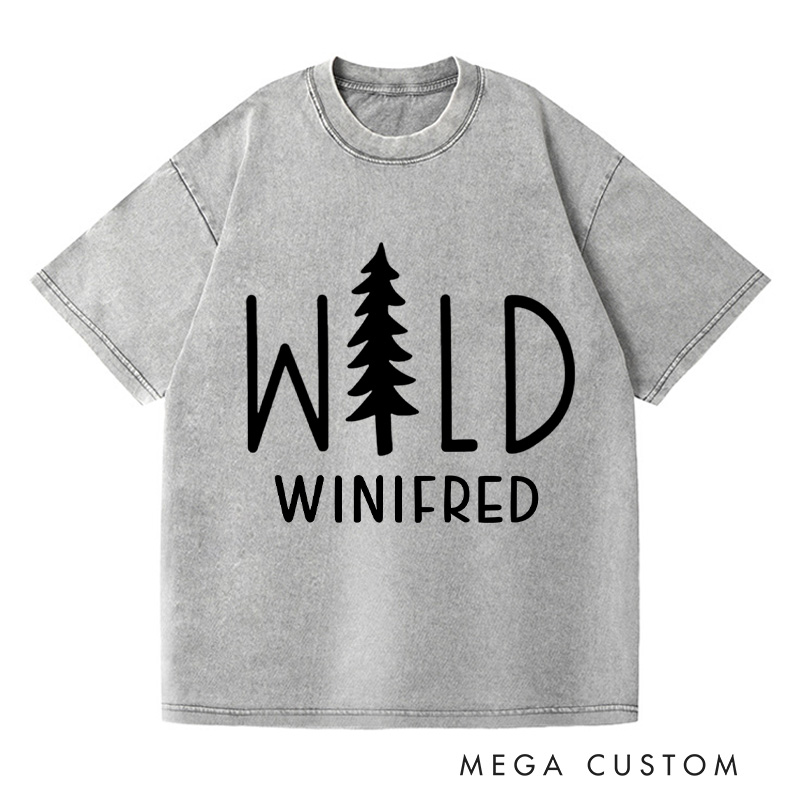 Personalized Wild Washed T-Shirts Traveler Tee Stay Wild Shirt Customized Name Shirt Tee Pine Shirt Gift For Nature Lover