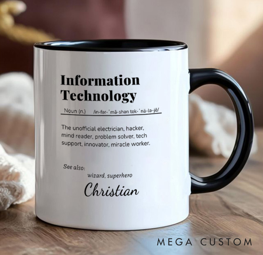 Personalized Humorous IT Definition Mug Programmer Technology Enthusiasts Mug Gift for Geek Nerd Lovers