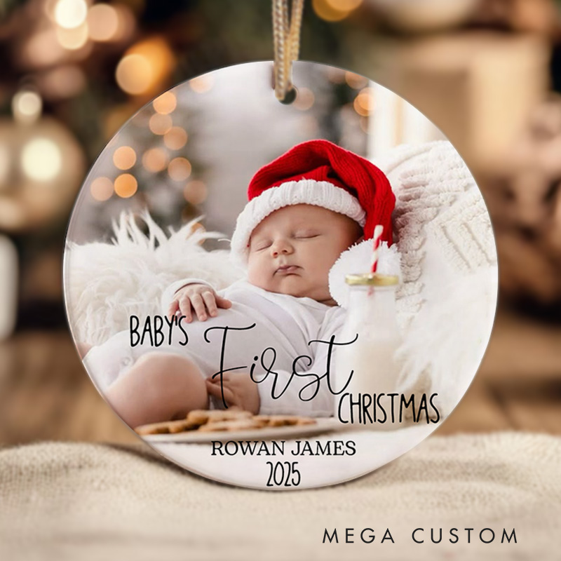 Personalized Baby Photo Baby's First Christmas Ornament