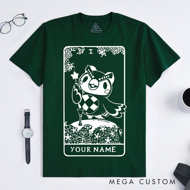 Personalized Tarot Lovers Classic T-Shirts Celeste as The Magician T-Shirt Tarot Collection Cute owl retro style Gift