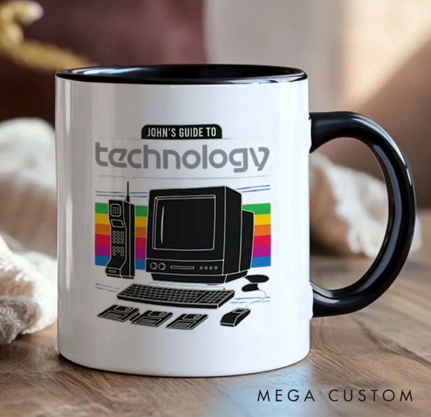 PersonalizedA Nostalgic Tech Throwback Mug Technology Computer Programmer Enthusiasts Mug Gift for Geek Nerd Lovers