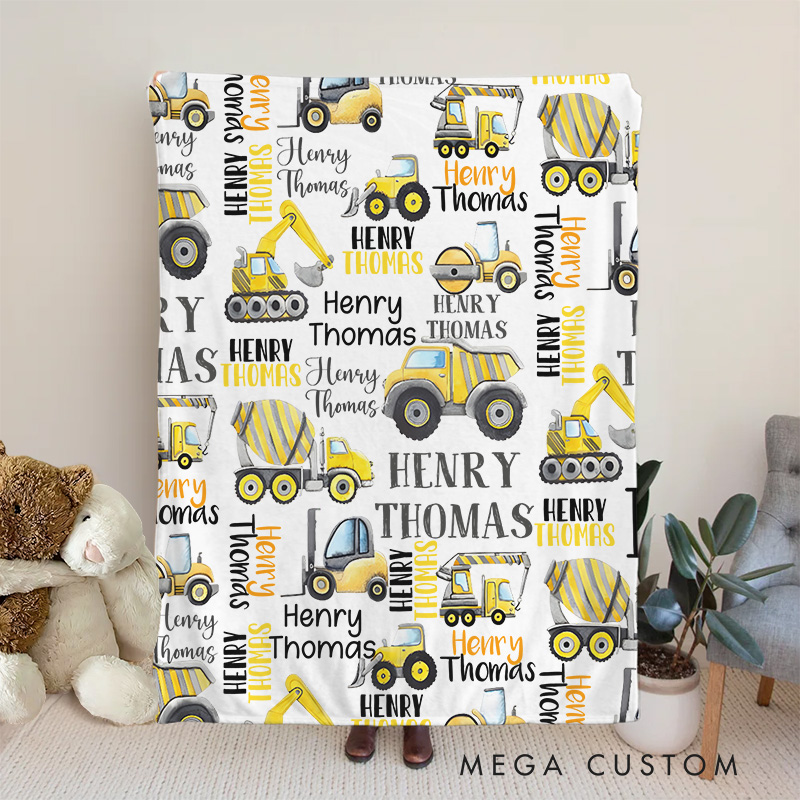 Personalized Name Collage Baby Blanket Showcasing Repeated Names With Playful Fonts Baby Blanket