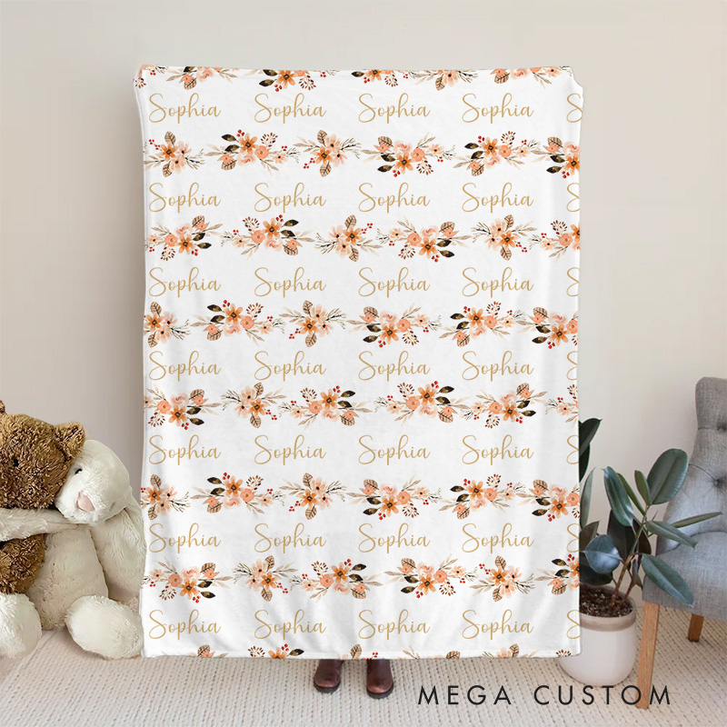 Personalized Daisy Pattern Baby Blanket Featuring Delicate Daisy Illustrations For A Soft Touch Baby Blanket