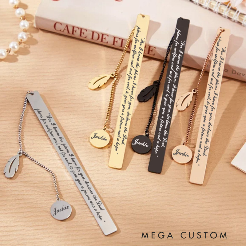 Personalized Bible Verse Metal Christian Bookmark with Laser Engraved Biblical Passages Christian Gift Unique Gifts for Christian