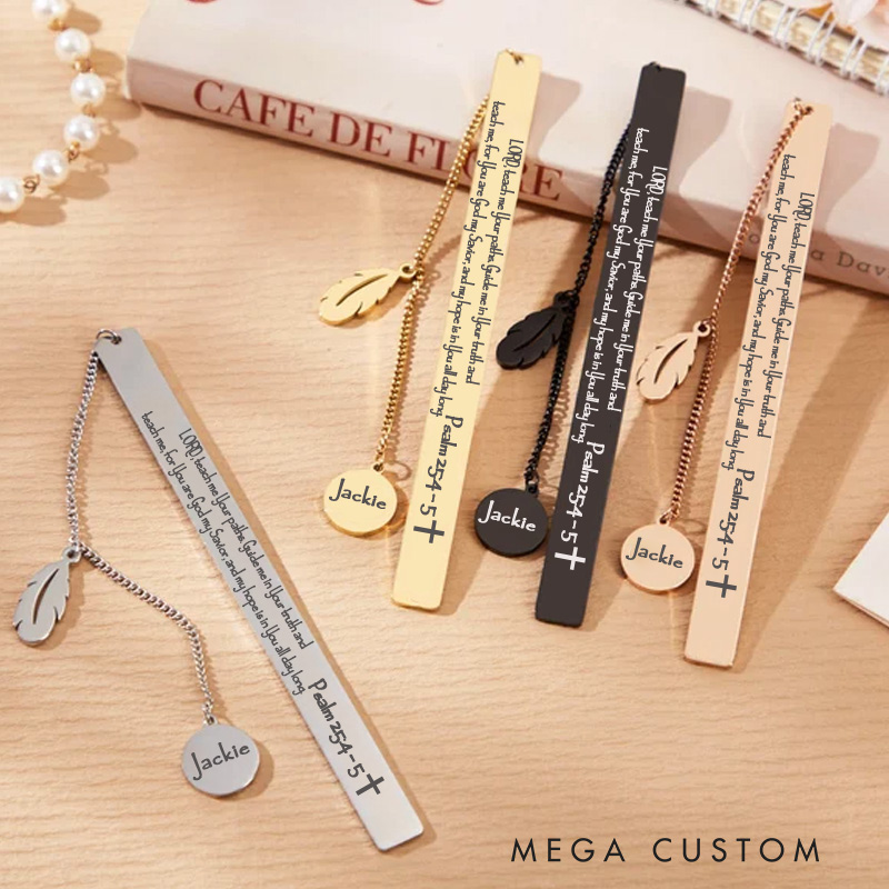 Personalized Quote Unique Metal Bookmark for Women Men with Laser Engraved Biblical Passages Christian Gift Unique Gifts for Christian