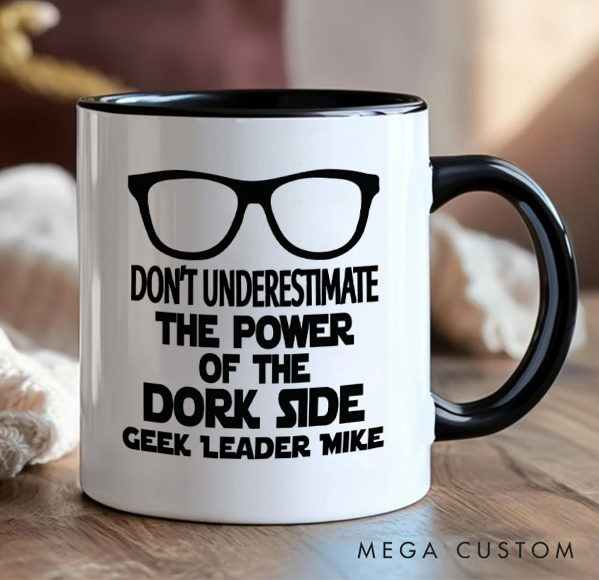 Personalized Don't Underestimate The Power Of The Dork Side Mug Gamer Enthusiasts Coffee Mug Gift for Geek Nerd Lovers