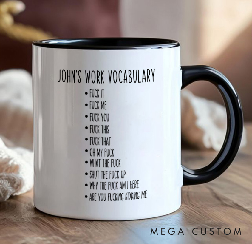 Personalized Humor Work Vocabulary Mug Workplace Frustration Programmer Technology Computer Mug Gift for Geek Nerd Lovers