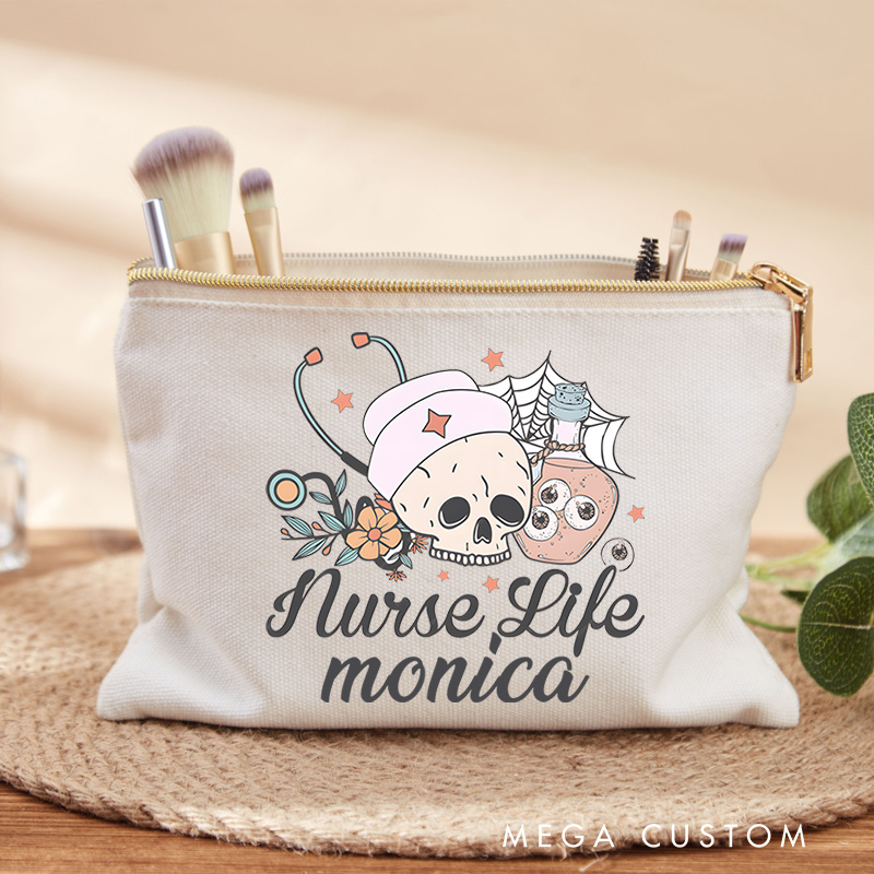 Personalized Makeup Bag for Nurse Life Design Fashion Cosmetic Bag Gift