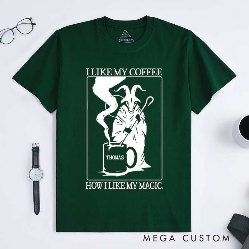 Personalized Tarot Lovers Classic T-Shirts Dark Sheep Wizard Loves Coffee Mysterious Halloween Gift