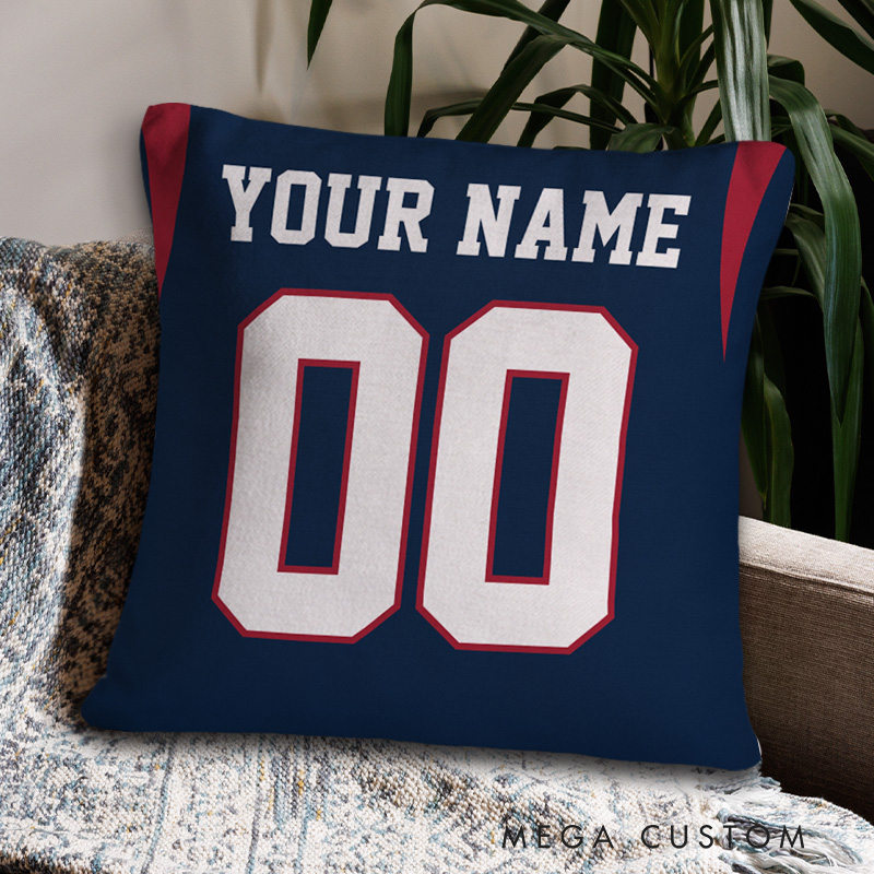 Personalized American Football and Rugby Throw Pillow with Custom Name and Double Zero Design