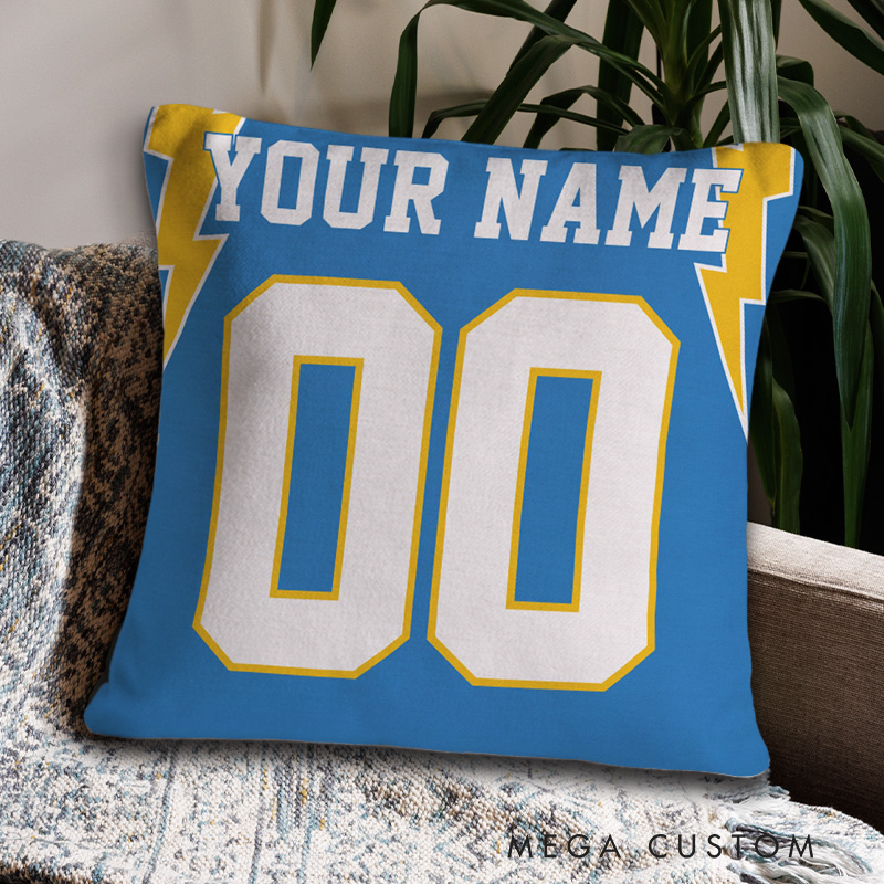 [Copy]Personalized American Football and Rugby Throw Pillow with Custom Name and Double Zero Design